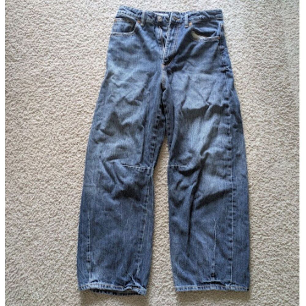 Zara Barrel Leg Blue Jeans Sz 26